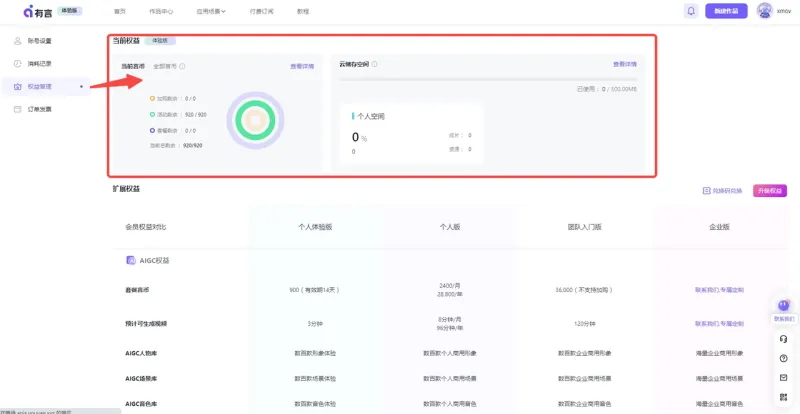 言币权益&云储存空间权益