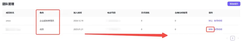 移除成员